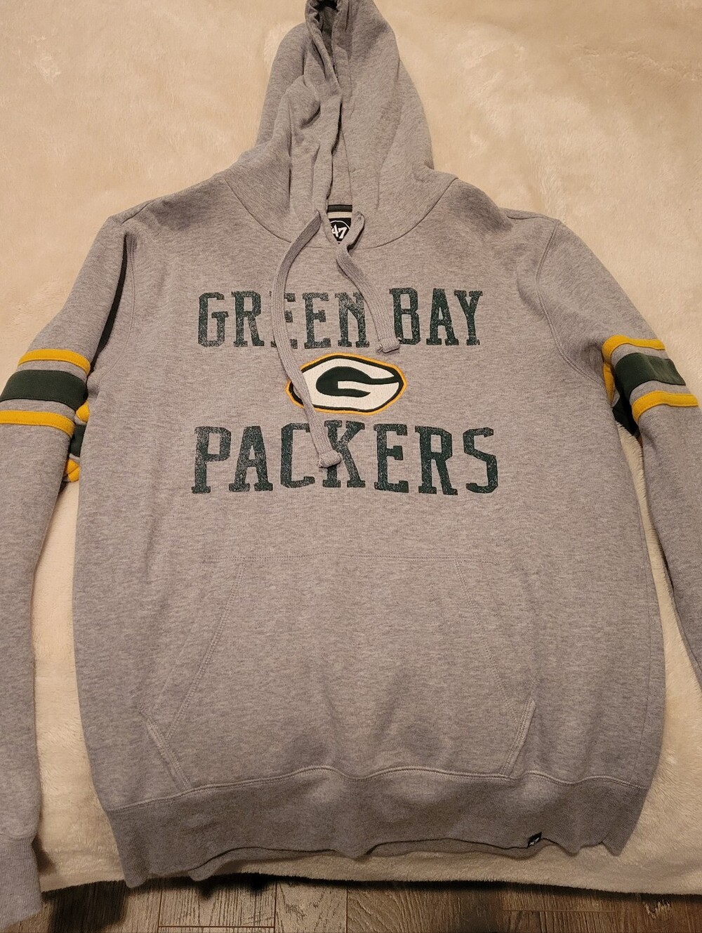 47 Brand. Green Bay Packers Gray Hooded Sweatshirt